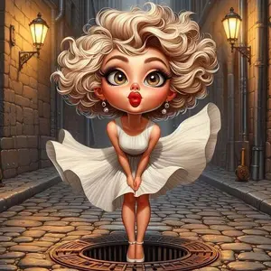 5D DIY Full Drill Round Diamond Painting - Diamond Art Kit White Dress Mosaic, Canvas - DIY Decor, Home Wall Decoration, Perfect for Halloween and Christmas, Independence Day, Birthday and Anniversary Gifts.