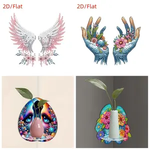 1set DIY 2D Diamond Art Wall Corner Shelf Acrylic Decorative Corner Shelf Wall Mounted Shelf for Living Room, Crystal Rhinestone Handmade Crafts Gifts for Friends and Family, Suitable for Gathering House and Birthday, Wedding, Christmas Holiday