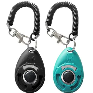 Pet Training Clicker with Wrist Strap - Dog Training Clickers (New Black + Blue)