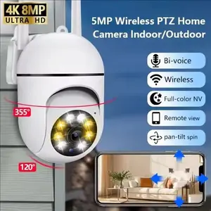 8mp Wi-Fi Ip Outdoor Wireless Security Camera, 4x Zoom, Ai Human Tracking, Two-Way Audio, HD Night Vision, Color Camera