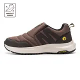 FitVille Male Casual Explorer V2 Extra Wide/4E (2E/4E) Hands-Free Slip-In Trainers - Lightweight Breathable Mesh & Synthetic Leather Walking Shoes with Arch Support, 413g per Shoe, Immediate Foot Pain Ease for Urban Exploring