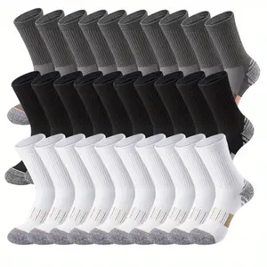 Men's Mid-Leg Socks - 10/20/30 Pairs Thin, Sweat-Absorbing, Breathable Socks for Spring & Summer, Suitable for Daily Life & Outdoor Sports