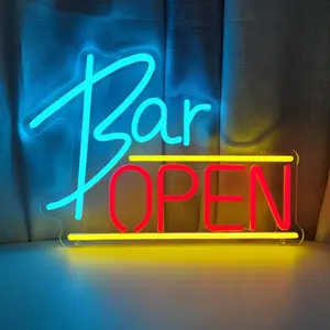 LED bar open sign LED luminous neon sign, suitable for commercial shops, bars, restaurants, cafes, salons, hotel walls USB powered