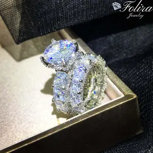 Full Sparkling Cubic Zirconia Ring for Women Wedding Engagement Fashion Jewelry Anniversary Gift Party Gift Size 6-10