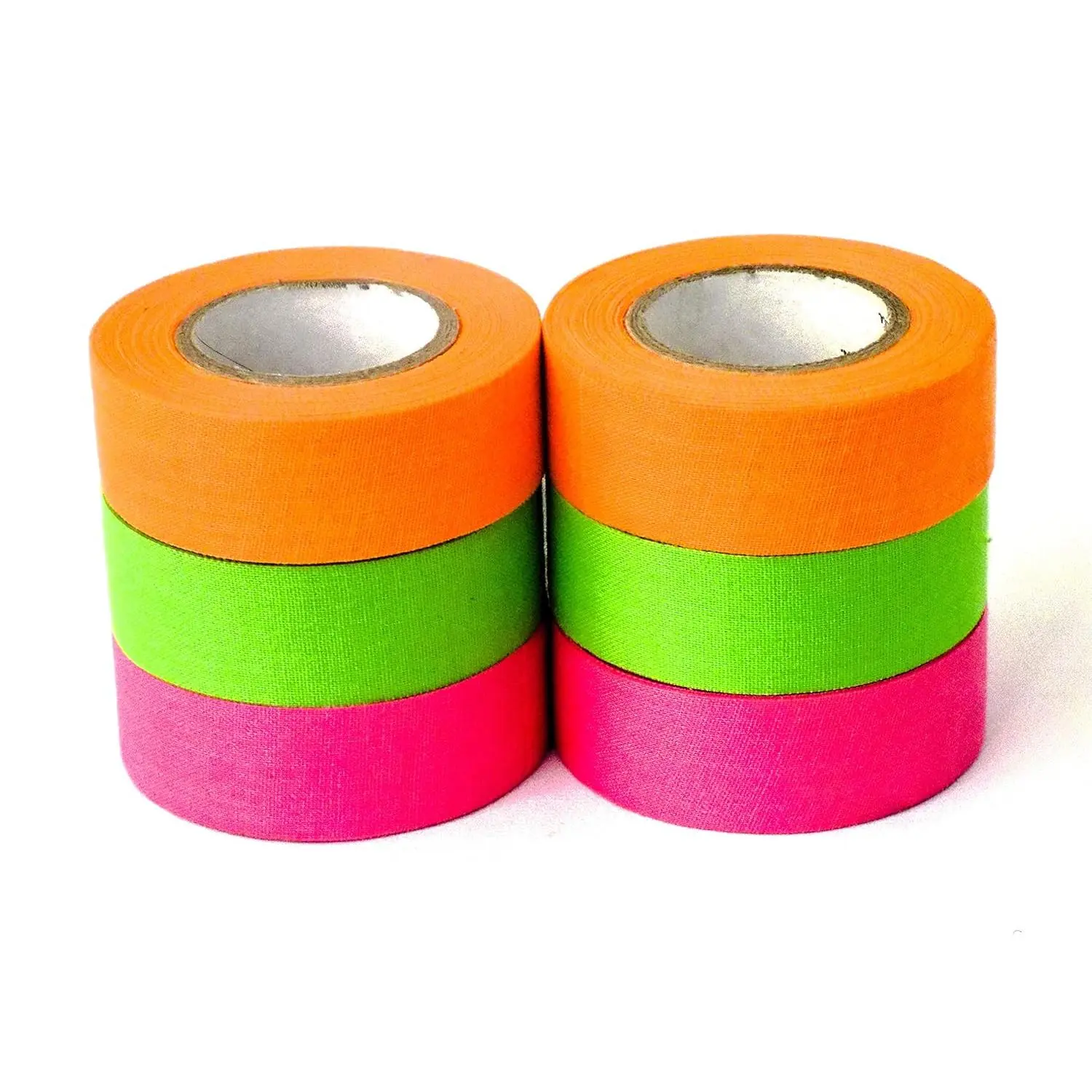 Sports Tape, Quality Adhesive, Strong Grip Tape & Durable, Breathable Cotton Material, Perfect Bat Tape for Baseball, Tennis or Hockey Sticks(Pack of 6 Assorted Colors-Neon Orange, Green, Pink)
