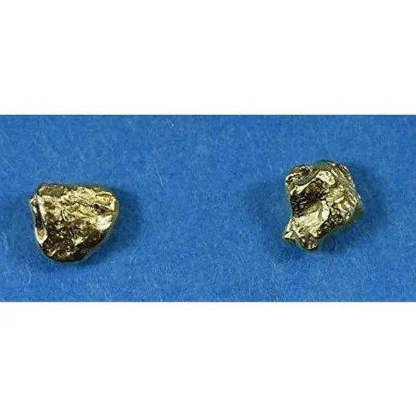Alaskan-Yukon BC Natural Gold Nugget Stud Earrings .40 to .50 Grams