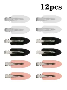 12pcs Creaseless Hair Clips, No Bend or Dent, No Crease Hair Bang Clip, Flat Hair Clips for Styling, Women and Girls Makeup Accessories