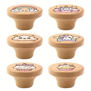 6pcs Art Nouveau style handles, pulls, handcrafted wooden drawer pulls and knobs for kitchen cabinets, dresser drawer handles, polished surface, personalized pattern design, decorative drawer pulls, home decor, interior decoration.