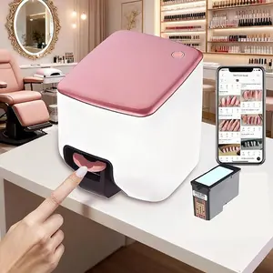 Nail Printer Nail Art Machine Portable 3D Digital Printer for Nail Art DIY Control Through Mobile App with 1000+ Designs & 10s Fast Printing for Beauty Personal Care