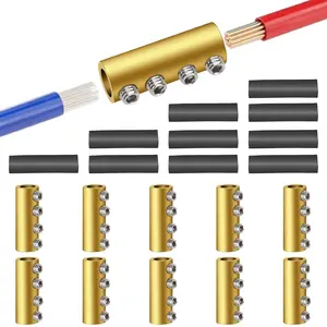10Pcs 6 AWG Gauge Wire Connector Nut Kit, 80A Splicing Quick Wiring Connection Terminal, Circuit Connector with Screws and Heat Shrink Tube