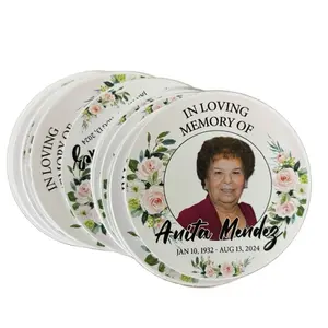 Memorial Favor Stickers - waterproof 40 count - die-cut In loving memory of