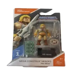 MOTU - Mega Construx - He-man Action Figure - (2' Inches) - (Includes Sword, Shield & Stand) Series 1