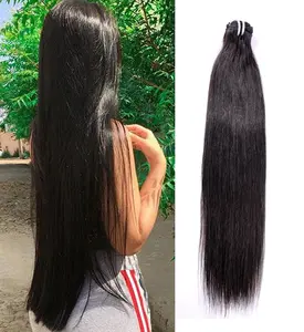 Megeen Hair Straight Bundles Human Hair 100% Unprocessed Human Hair Bundles Deals Human Hair Extensions 16A Silky Straight Human Hair Bundles 3/4 Pcs for Black Women Natural Black Human Hair Weft Extensions