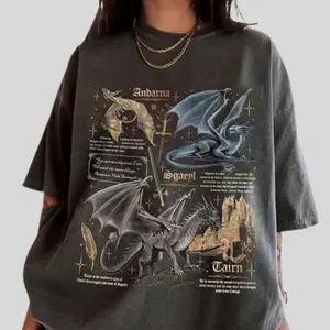 Fourth Wing Dragon Tee, Fantasy Reader Graphic Shirt, Vintage Y2K Dragon Rider Tee, Book Lover Gift