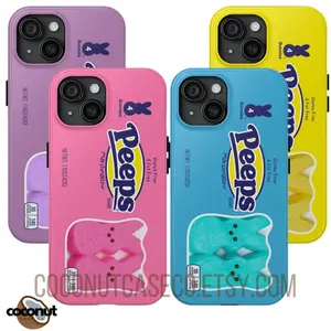 Peeps Bunnies Phone Case Marshmallow Candy Easter Bunny Easter Gift Funny Cute Spring iPhone 15 16 Plus Pro Max Phone Cases Phone Cover Hard Case Tough 2-piece Phone Case