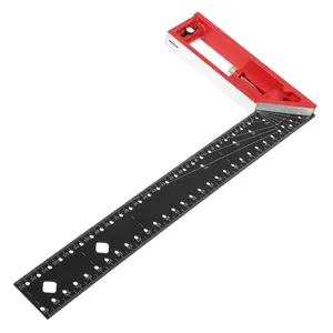 Adjustable 10-90° Multi Angle Measuring Ruler, Combination Framing Carpenter Square, L Shape Ruler for Precise Measuring, Woodworking and Drawing