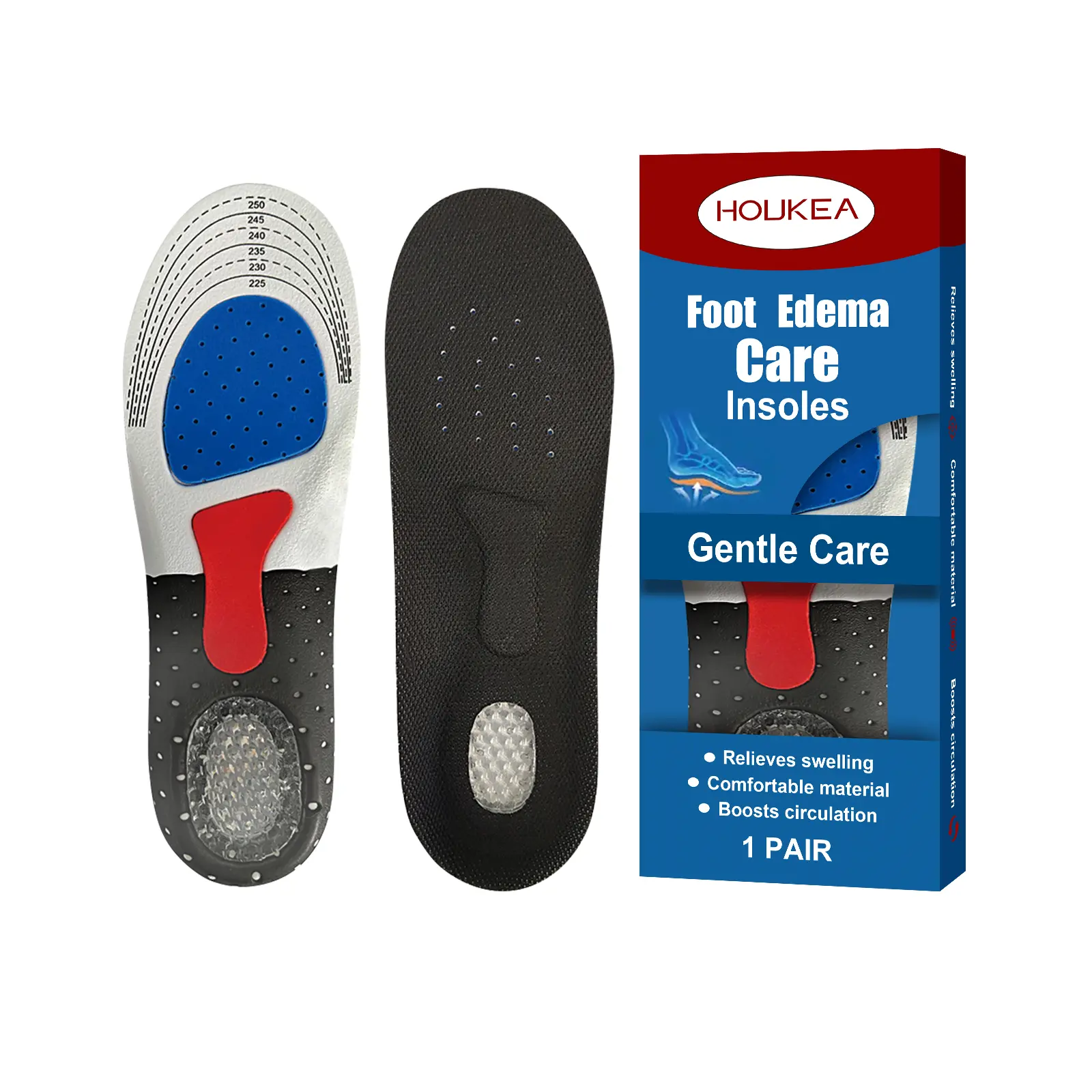 HOUKEA Arch Support Insoles, Breathable, Non-slip, Wear-resistant Foot Care Inserts, Sole Protectors for Daily Outdoor Use