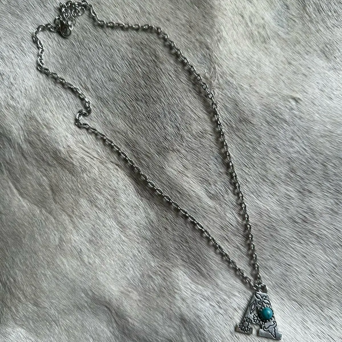 Western letter initial necklace A-Z turquoise