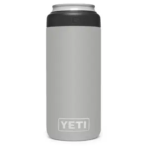 YETI 12 oz. Granite Gray Colster Slim Rambler Can Insulator Drinkware Flasks