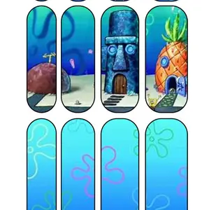 Bikini Bottom Waterslide Nail Decals - Gradient Design, Available in Sizes S-50mm, Glossy Finish, Luxury Acrylic Decals