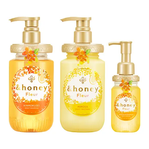 &honey - Fleur Moist Shampoo, Treatment & Hair Oil | #1 JAPANESE HAIR CARE FOR SOFT, AROMATIC HAIR, HONEY, SHEA BUTTER, ARGAN OIL