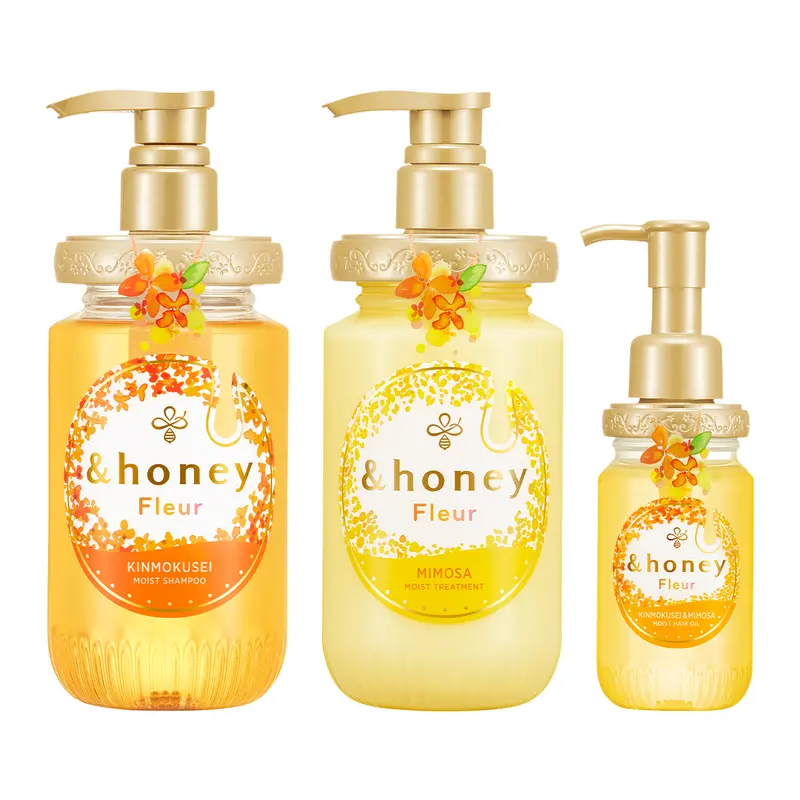 &honey - Fleur Moist Shampoo, Treatment & Hair Oil | #1 JAPANESE HAIR CARE FOR SOFT, AROMATIC HAIR, HONEY, SHEA BUTTER, ARGAN OIL