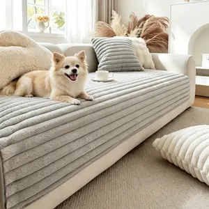 Pet-Friendly Sofa Cover 1PC, Plush Non-SlipCouch Cover, Thick Corduroy Washable FurnitureSlipcover for Pets, Soft Anti-Scratch Couch CoverLiving Room Decor Sofa Mat for Sectional,Loveseat,2/3-Seater Sofa
