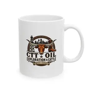 [Sale off up to 30%] CTT Oil Exploration & Cattle Logo Ceramic Mug | 11oz 15oz, Printed in the USA
