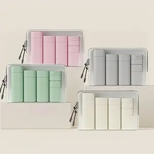 Travel Cosmetic Bottle Set, 6pcs/set Lightweight Portable Refillable Empty Squeeze Bottle, Cosmetic Dispensing Bottle, Travel Size Toiletry Bottle, Cosmetic Organiser Case, Cosmetic Storage, Makeup Container Set