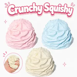 3pcs Cream Roll Crunchy Squishy Fidget Toy, Slow Rebound Squeeze Toy, Dessert Sensory Gift Toy for Teens and Adults, 1 Pack