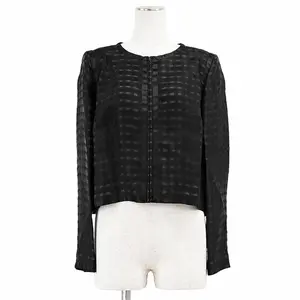 Pre-owned CHANEL Others Small Leather Goods COCO Mark Charm 100% Silk Check Jacket
