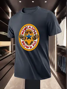 Simple Daily Casual Men's Newcastle Brown Ale Logo Printed Short Sleeve T Shirt