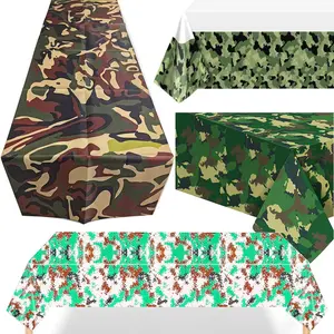 Camouflage Table Cover Army Birthday Party Decor Table Runner Camouflage Disposable Plastic Tablecloth Camo Theme Party Decors