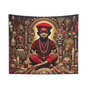 2D Panel - 2D Panel - 2D Panel 1-piece Eleguá Yoruba Wall Hanging Painting, Spiritual Home Decor, Vibrant Colors, Ritual Supplies, African Culture, Orisha Art, Ethnic Wall Decoration