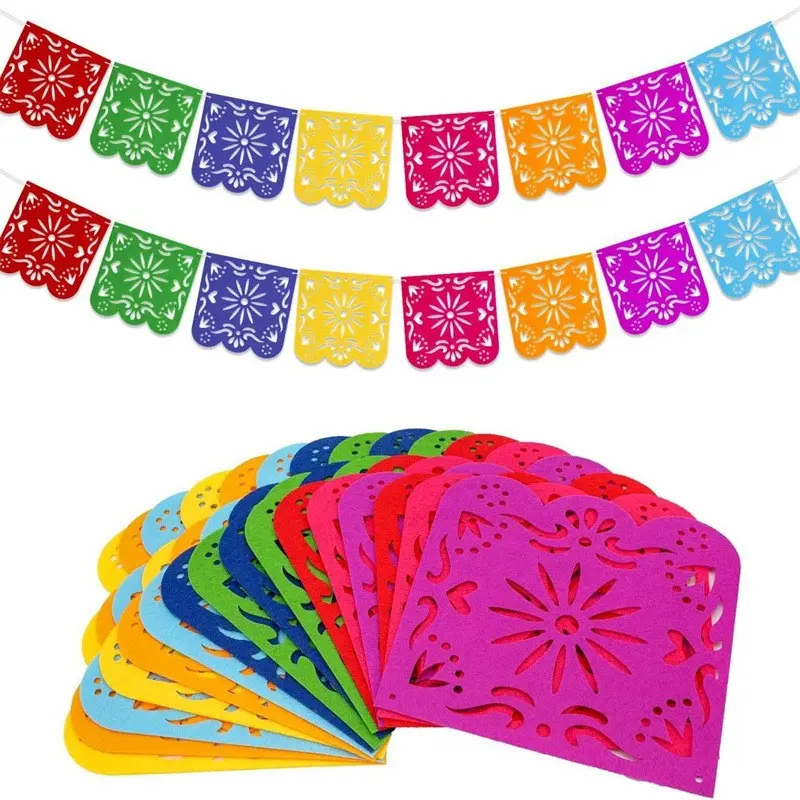 Mexico Dia De Los Muertos Theme Decoration, Felt Pull Flag Piñata Cutout Banner, Mexican Party Banners, Party Decorations Banners, Colorful Skull Decorations, Party Home Decor, Carnival Theme, Party Decor Supplies, Ornaments