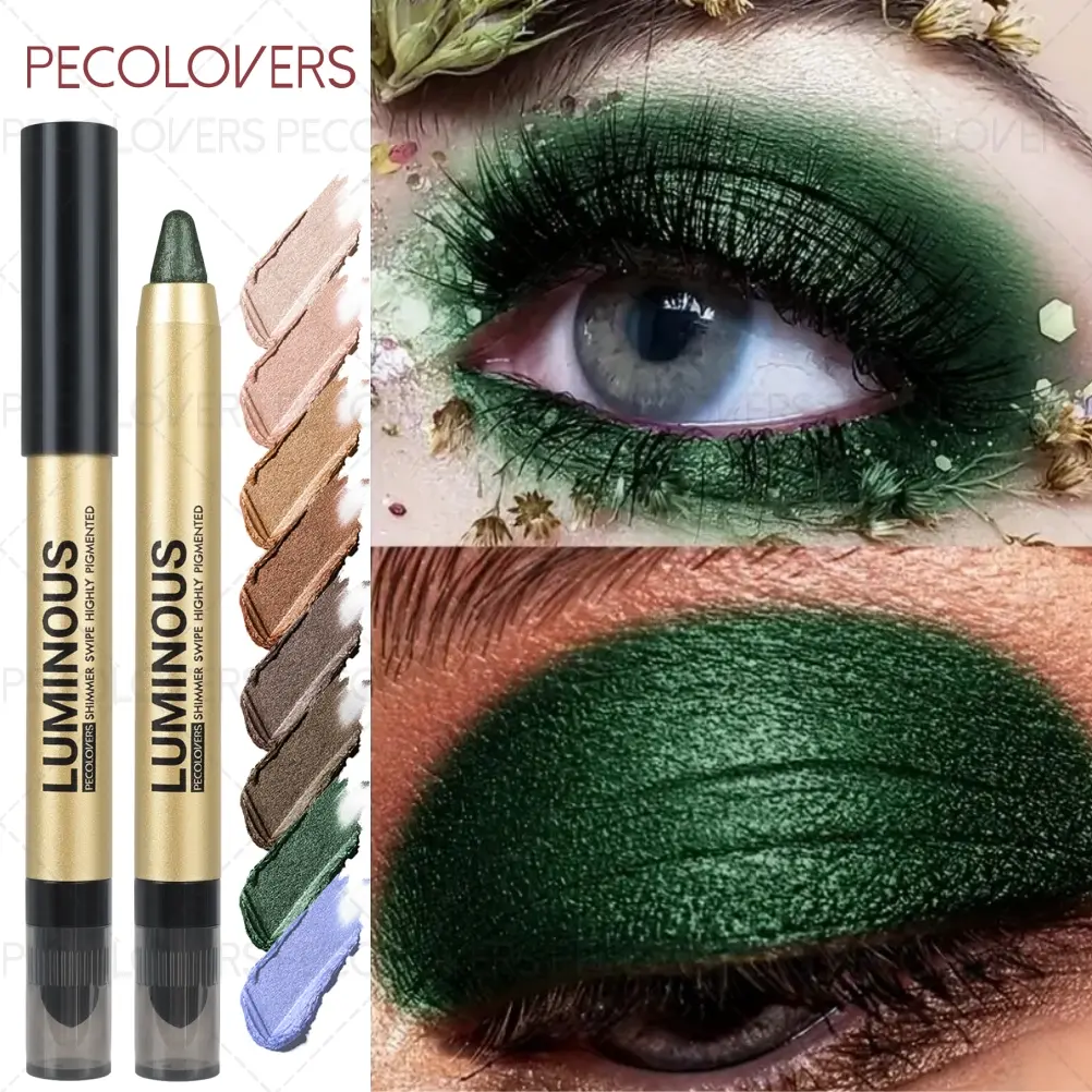 1PC Pearlescent Double-headed Glitter Eyeshadow Stick, Smudge-Proof Eyeshadow, Shinning Eyeshadow Makeup Cosmetic, Create A Variety of Beautiful Eye Makeup Looks, Perfect Eye Makeup