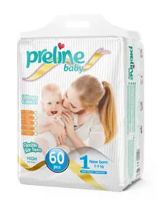 Preline Baby Diapers Size 1 Newborn (4-11 lbs / 2-5 kg), 60 Pieces
