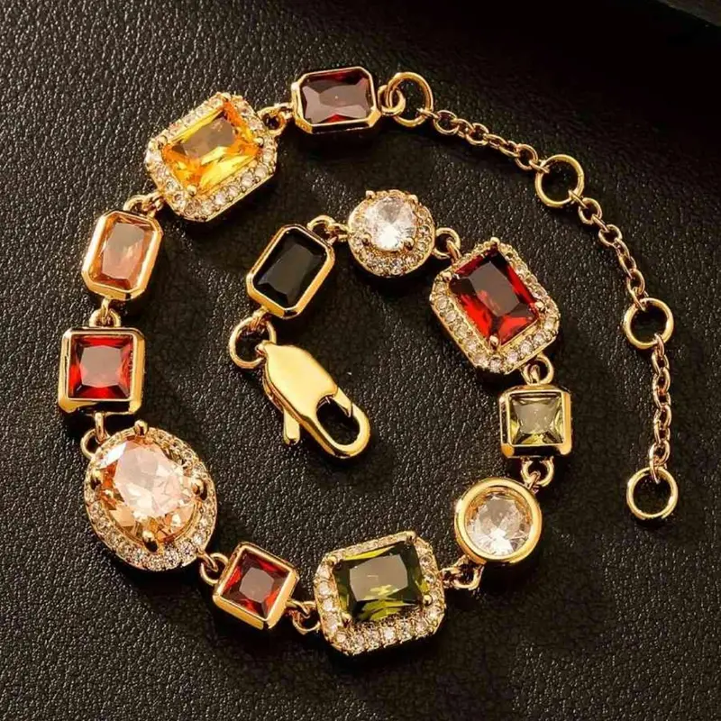 Faux Crystal Zirconia Decorated Bracelet, Fashionable Jewelry for Women & Girls, Trendy All-match & Exquisite Jewelry for Birthday Gift, Cubic Zirconia Bracelet, Aesthetic Bracelets