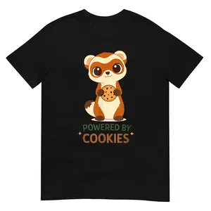 Cute Ferret Holding Cookie T-Shirt for Cookie Lovers T-Shirt