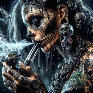 Skull Girl Pattern DIY Diamond Arts Colorful Painting Kit without Frame, DIY 5D Diamond Arts Colorful Painting Kit, Wall Art Decor for Home Living Room Bedroom, Diamond Painting Kits