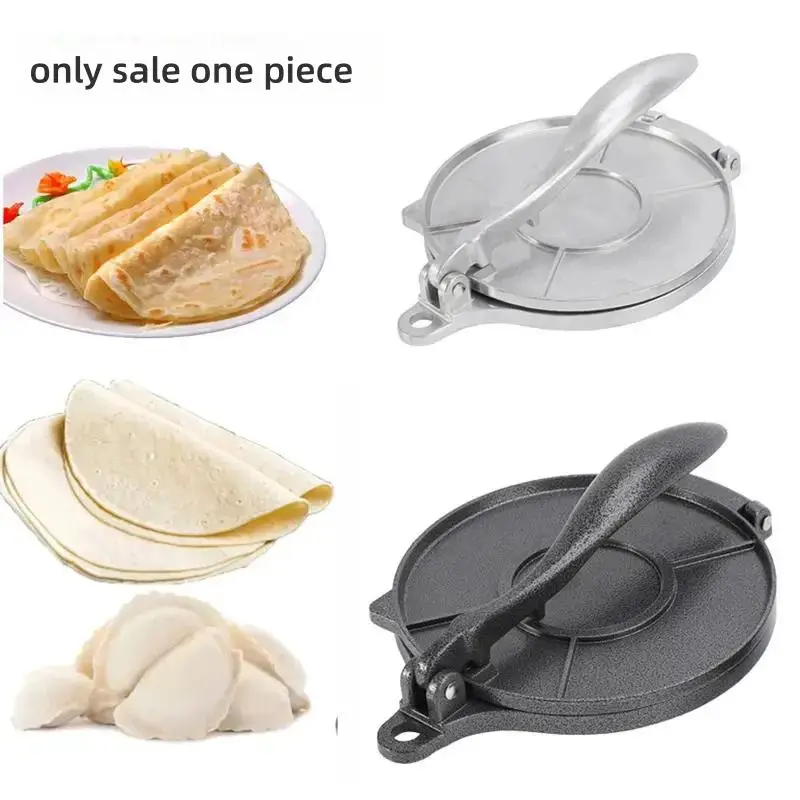 8 Inch Tortilla Press Crepe Maker, 1 Count Aluminum Alloy Pizza & Pancake Press, Kitchen Foldable Press Tools for Flour Tortilla Pie Crusts