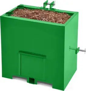 YITAMOTOR 3 Point Hitch Ballast Box for Category 1 Tractor, 800lbs Weight Ballast Height Box with 2'' Quick Trailer Hitch Receiver, Green