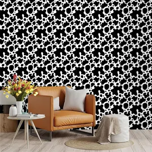 Classic Cow Pattern Wallpaper, PVC Material, Self-Adhesive, Moisture-Proof, Ideal for Living Room, Kitchen, Bedroom Decor