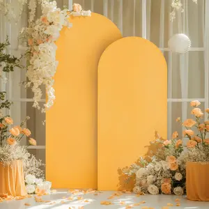 GARVEE 3-Piece Wedding Arch Cover Set with Double-Sided Spandex Fabric, Sizes 6 FT, 6.6 FT, and 7.2 FT, Featuring Zipper Closure, Ideal for Party, Ceremony, Banquet Decoration in Gold