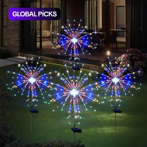 Solar Powered Firework Shaped LED Light, 1 Count Waterproof Outdoor Dandelion Lawn Lamp, Garden Decoration Fairy Lights, Outdoor Garden Lighting for Patio Garden Decor, Modern #GLOBAL PICKS