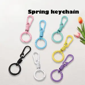 6pcs quick-release metal keychain clips, multi-color key rings with O-rings, suitable for keys, DIY crafts, and storage