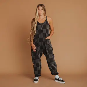 Women's Tank Romper -, Comfortable, Casual and Fun Women's Jumper Fit Womenswear Adjustable Check Chic Overalls Short Soft Suits Fabric