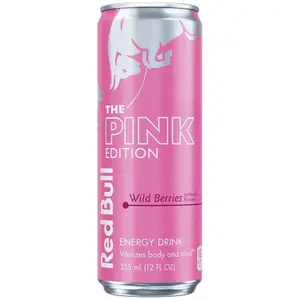 5x Red Bull Pink Edition Wild Berries - Energy Drink Beverage Caffeinated Sparkling Soda Refreshing Liquid Productivity Focus Performance Hydration Workout Gym Fitness Pre Workout Bulk Pack Bundle Lot Wholesale Multi 12oz Pack 5ct