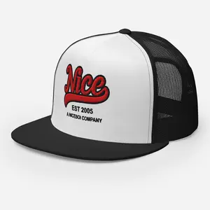 NICE Trucker Hat Black/White - Red Logo