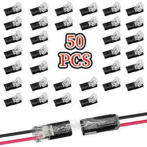 50Pieces Quick Clip Fasteners Universal Snap-On Modules for Line Bonding DIY Handmade Low-Voltage Decorative Device Model Kit Assembly Tool-Free Plastic Connection Accessories